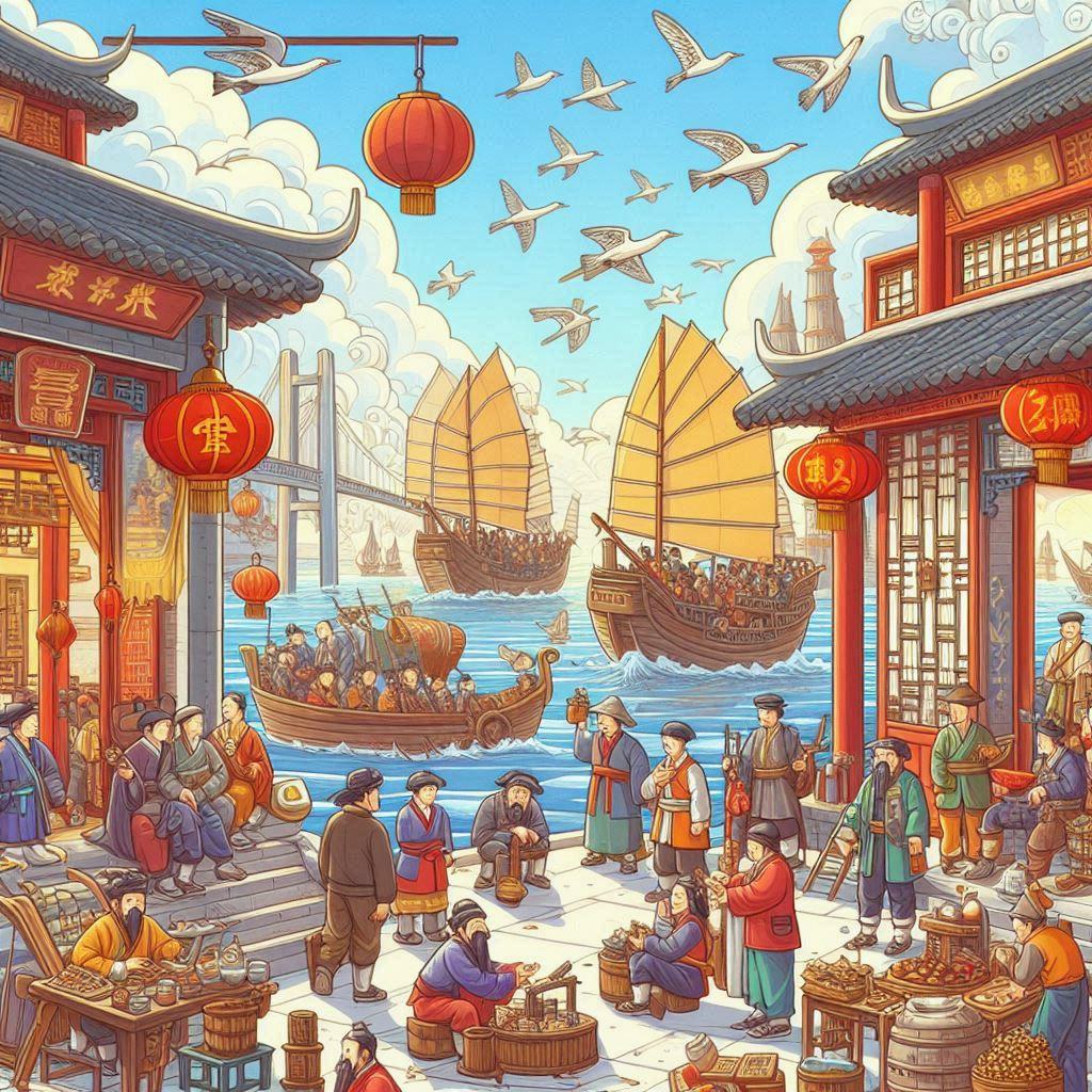 🏮 Развитие экономики Китая в XVIII веке: ключевые аспекты: 🚢 Внешнеэкономические связи: морские и сухопутные торговые пути